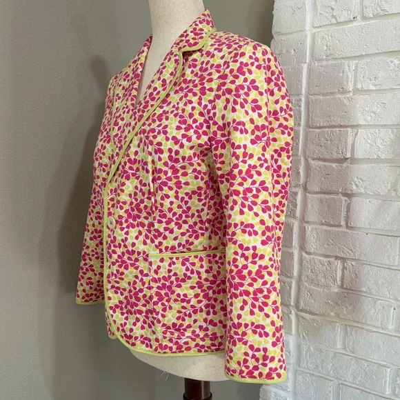 J. Crew Pink and Yellow Printed Blazer - Picture 2 of 4